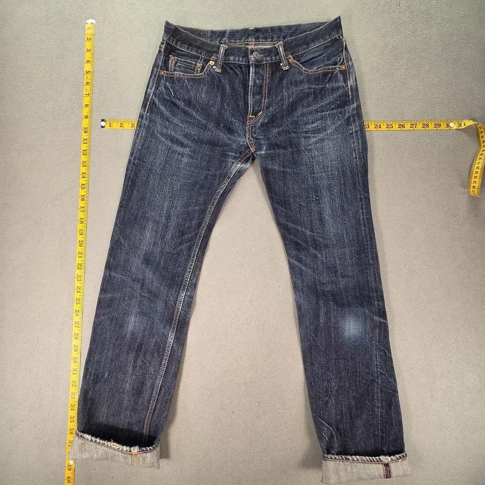 Japanese Selvedge Jeans Womens 30x30 Raw Omnigod Blue Straight Button Fly Japan